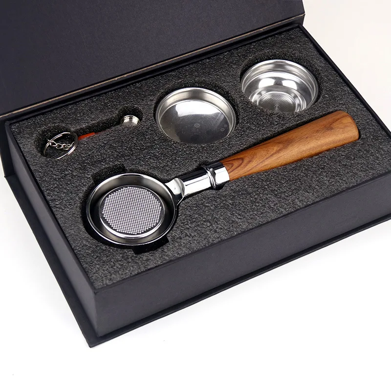 58MM Stainless Steel Double Ear Coffee Machine Handle Bottomless Filter Portafilter Universal Wooden E61 Espresso Tools | Дом и сад