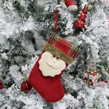 

Christmas Stocking Clothes Santa Socks Christmas Gift For New Year Candy Gift Bags Christmas Tree Hanging Ornaments Supplies