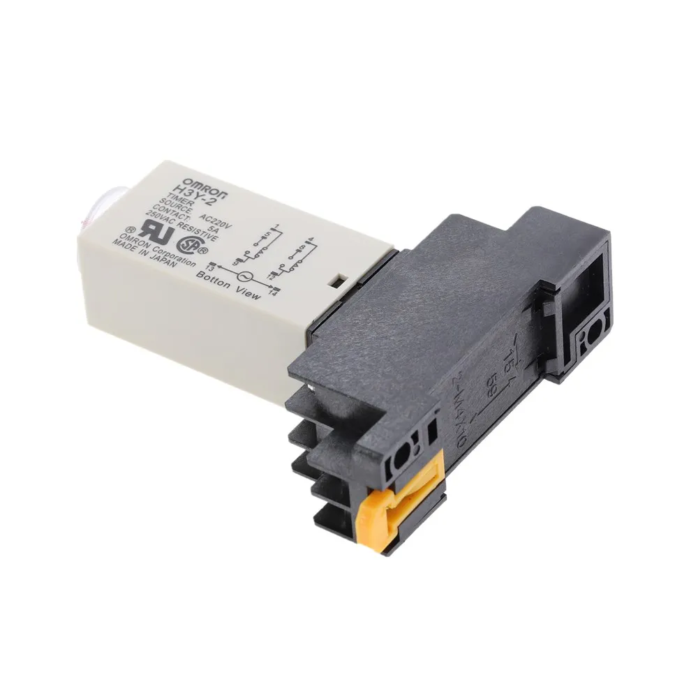 1 шт. H3Y-2 таймер задержки Реле времени 0-60 минут AC220V 110 V/DC12V 24V с базой 5A