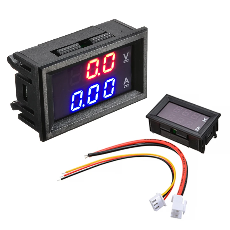 Dual LED DC Digital Amperemeter Voltmeter 100V/10A Amp Autospannungsstrommesser