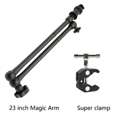 23 Inch Articulating Magic Arm Wall Mount Super Clamp Holder Stand for Photography Props Camera Photo Studio Accessories