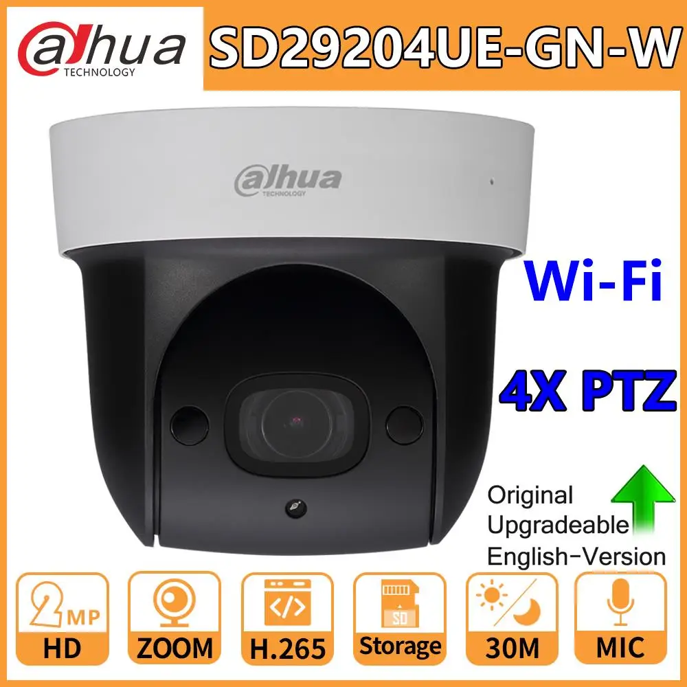 Оригинальная ip камера Dahua Wi Fi PTZ HD 2 мегапиксельная 4 кратный зум встроенный
