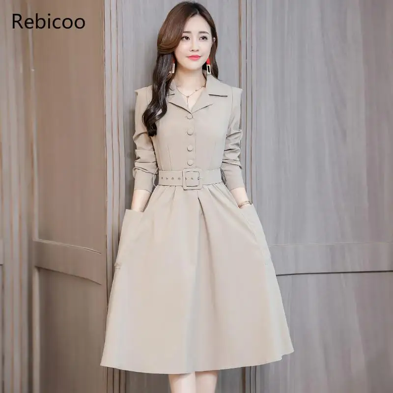 2019 autumn New Women's clothing dresses Korean version Slim slimming
long temperament long-sleeved dress female