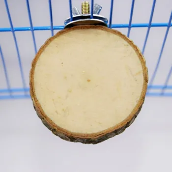 

Wooden Round Parrot Stand Board Station Wooden Bird Springboard Platform Stand Rack for Pet Parrot Hamster Bird Cage Accessories
