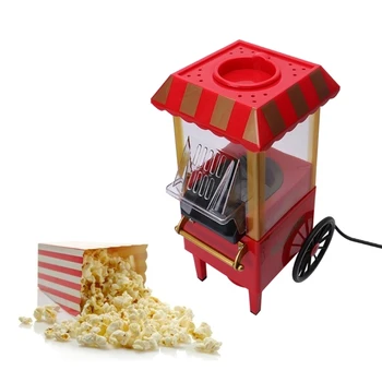

220V Popcorn Maker Machine Vintage Retro Electric Popcorn Popper Machine Home Party Tool Diy Hot Air Popcorn Maker Corn 1200w