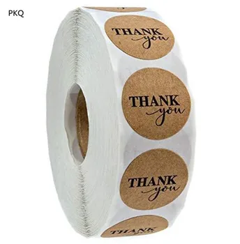 

2.5cm round kraft paper thank you sticker round adhesive labels wedding thank you sticker thank you gift sticker