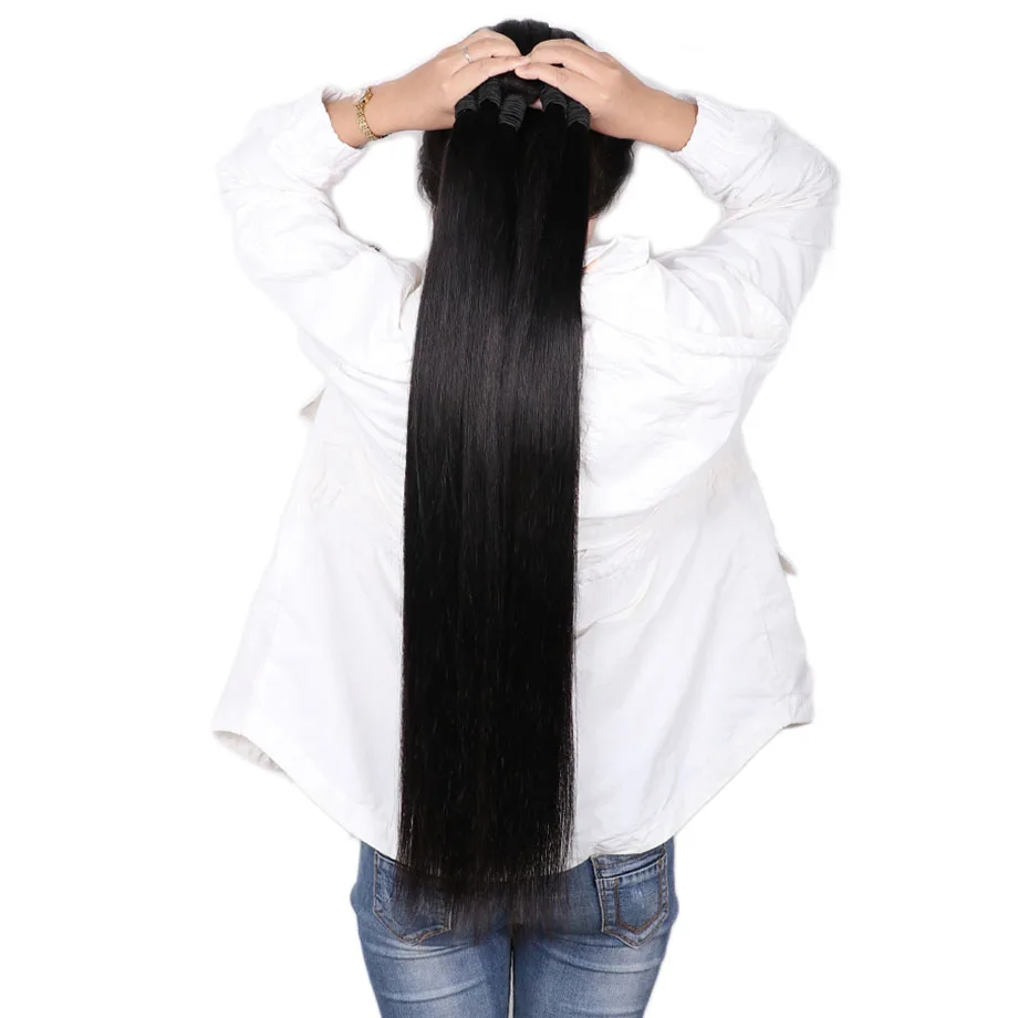 Человеческие волосы пучки с закрытием прямые волнистые бразильские волосы remy пучки для наращивания с закрытием Бесплатная доставка