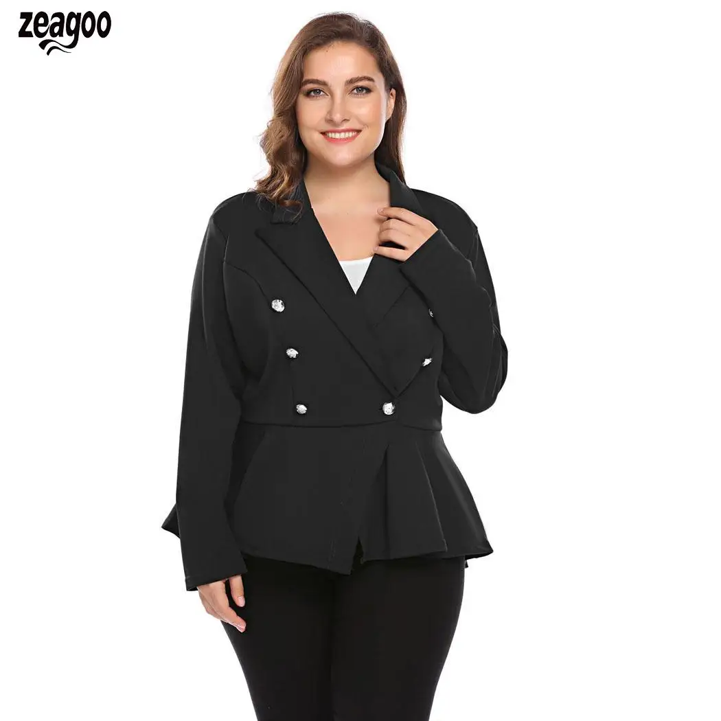 

Women Plus Size Lapel Long Sleeve Casual, Wear work Spring, Autumn One Button Asymmetrical Casual Blazer