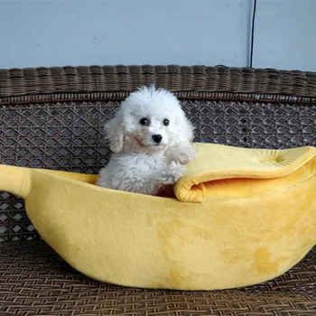 

Pet Supplies Sleeping Bag for Autumn and Winter Washable Banana Cage for Dogs and Cats Puppy Kitty House Cute Banana Shape Nest