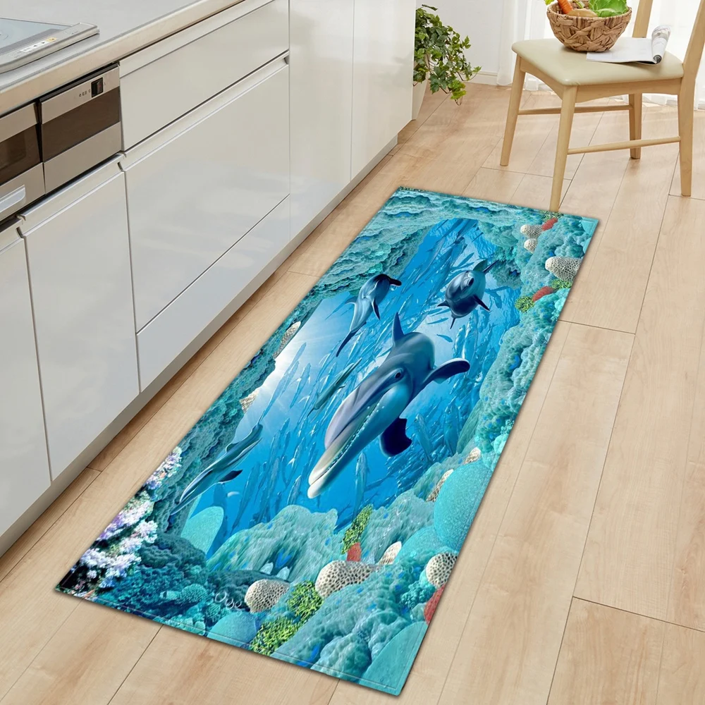 Kitchen Mat Entrance Doormat Living Room Bedroom Sofa Hallway Rectangle Decoration Floor Carpet Bathroom Water absorption Rugs - Цвет: HF-22