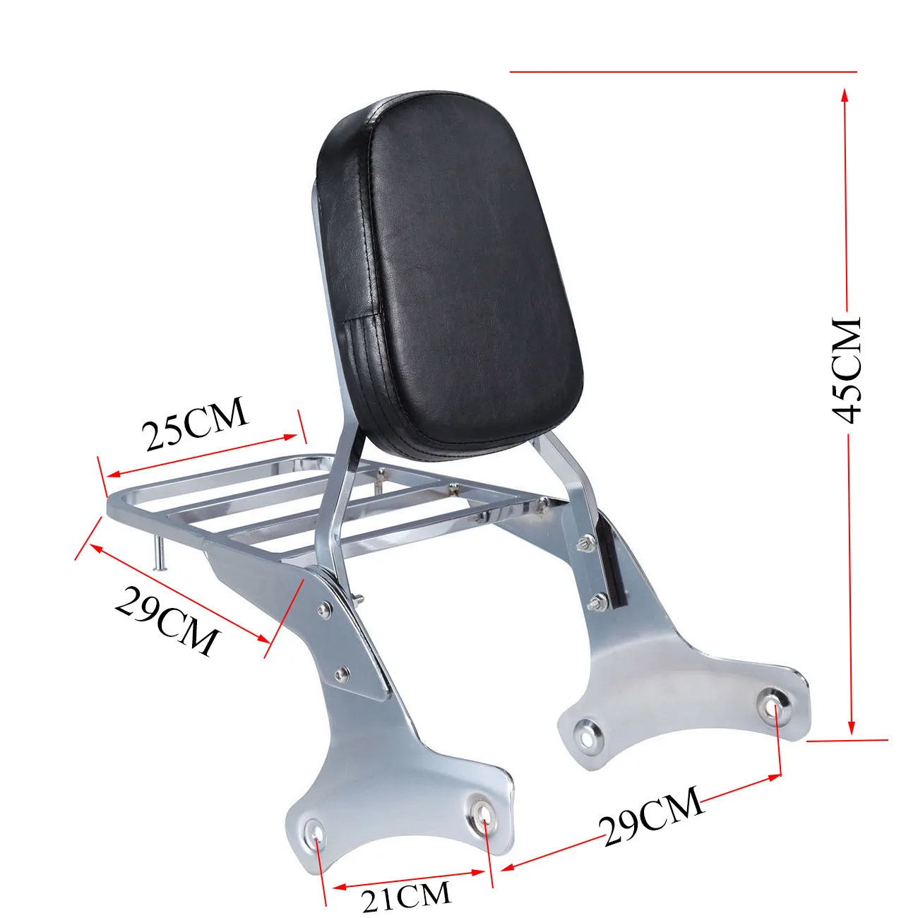 New Motorcycle Sissy Bar Backrest Luggage Rack For Honda Shadow VT750 C2 RC44 / VT400 1997 1998 1999 2000 2001 2002 2003 Chrome