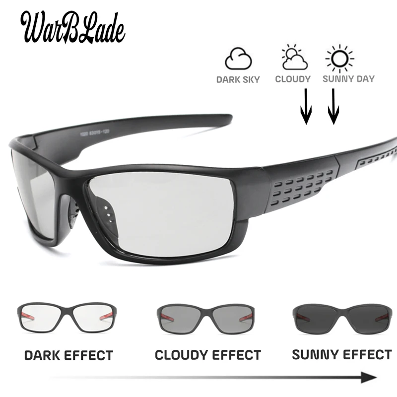 

WarBLade New Driving Polarized Square Photochromic Sunglasses Men Chameleon Glasses Men Driver Goggles UV400 Fishing Sunglases