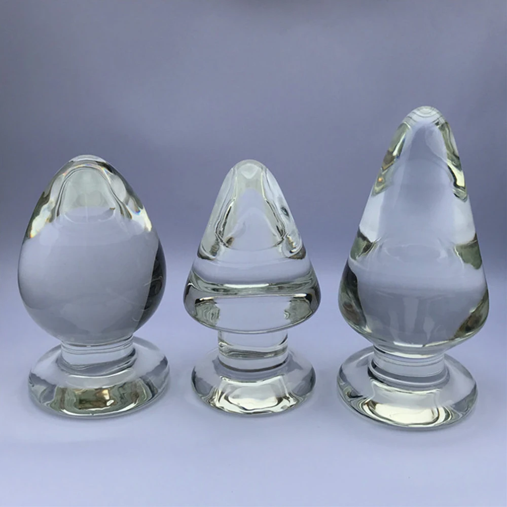 Large Butt Plug Glass Transparent Gay Sex Toys for Adults Anal Dildo Cone Dilator Products Erotic Toy Men Women | Красота и здоровье