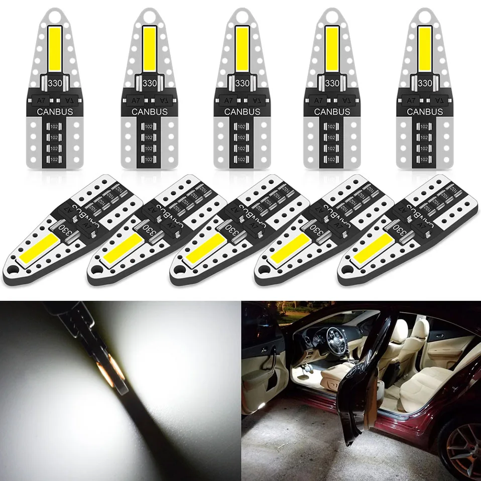 10pcs T10 W5W LED Canbus light Bulbs 194 168 No Error led Car Interior Lights for Toyota Corolla Avensis Yaris Rav4 Auris Hilux |