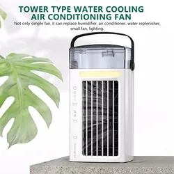 ztgs Mini Portable Air Conditioner Multi-function Purifier USB Desktop Air Cooler Fan with Water Tank Home Mini Air Purifier