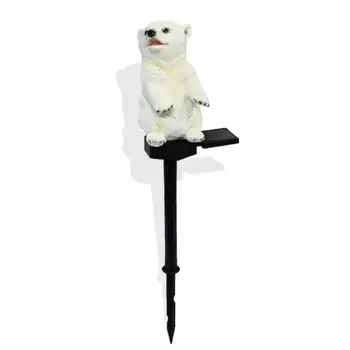 

Litake LED Solar Powered White Bear Shape Resin Lawn Lamp with Stent for Garden Courtyard Decoration