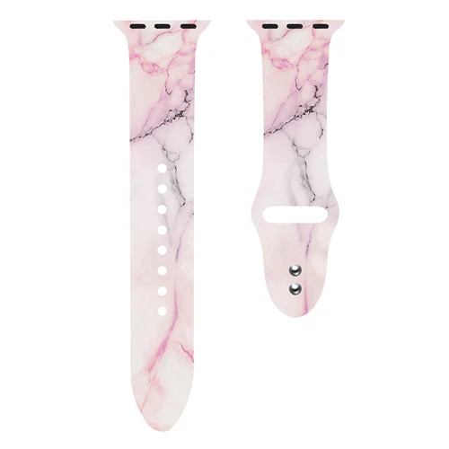 Pink marble Ремешок для Apple watch band 5 4 44 мм 40 мм Рождественский подарок мягкий силиконовый с цветочным принтом наручный ремень iWatch 5 4 3 38 мм 42 мм ремешок для часов - Цвет ремешка: Pink marble