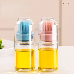 Portable Oil Bottle with Brush Silicone Barbecue Liquid Gadgets High Temperature Kitchen Baking Pastry Barbecue BBQ Tool