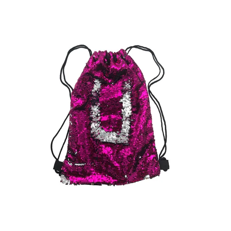 

Hot Selling Toggle Sequin Drawstring Bag Outdoor Sports Backpack