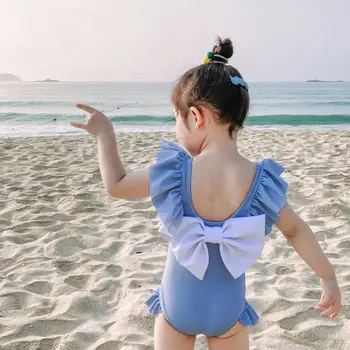 

2020 Children's Swimwear Cartoon Children Swimsuit Backless Big Bow Girl in a Bikini Swimsuit girl swimwear