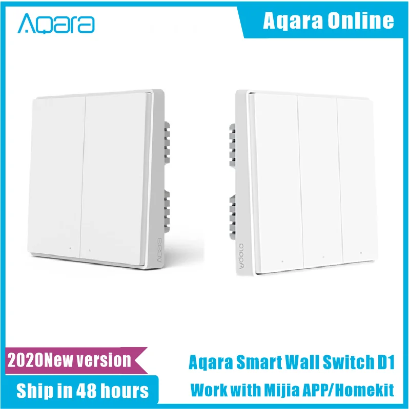 Умный настенный выключатель Aqara D1 Zigbee светильник ключатель с дистанционным управлением нулевой линией 1/2020