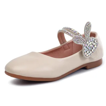 

Autumn Low Heel Rhinestone Little Girl Party Dress Leather Shoes Kids School Shoes Princess Shoes 3 4 5 6 7 8 9 10 11 12 Years