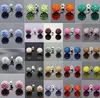df34rice 10mm Clay Mixed 20 Color Crystal Micro Pave Disco Ball Silver Plated crystal  Earrings Stud   crystal 1