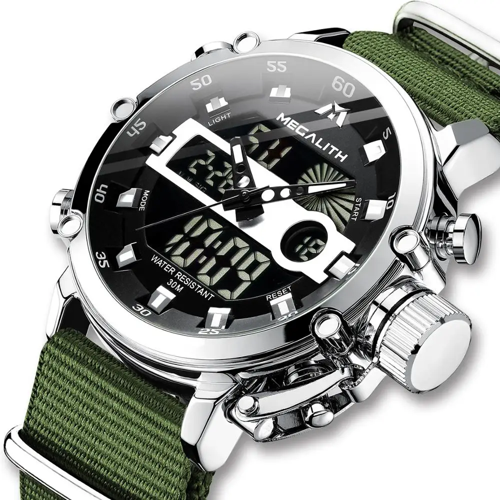 Quartz Watch Clock Date MEGALITH Analog Top-Brand Luminous Luxury Masculino Waterproof