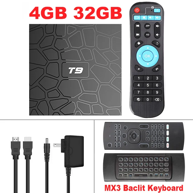 4G32G-MX3 Air Mouse ТВ-приставка Android 9,0 T9 RK3318 смарт-приставка 2,4G& 5,8 Ghz двухдиапазонный Wifi плеер Meida 4K Ultra HD ТВ-приставка домашний 3D кинотеатр - Цвет: 4G32G-MX3 Air Mouse