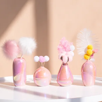 

Nordic pink girls ceramic vase creative birthday gift bedroom TV cabinet vase home decor accessories modern vases for flowers