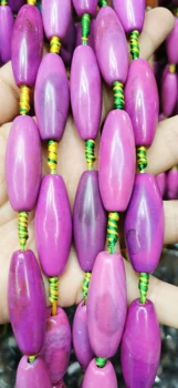 

15x40mm violet agate stone Black -white-grey-yellow-green-cherry pink -lemon rice beads, gemstone DIY beads barrel focal