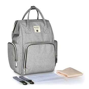 

Fashion Baby Diaper Bag Large Capacity Mummy Bag Travel for Child Care Gray
