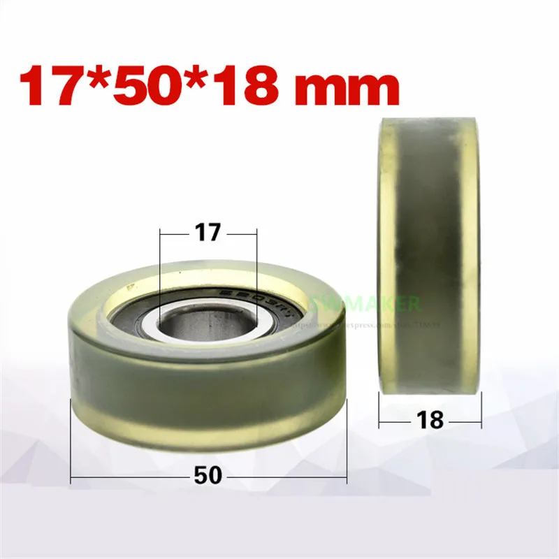 1 шт. 17*50*18 мм 6203RS подшипник с резиновым покрытием плоский шкив 17*60*18 колесо качения