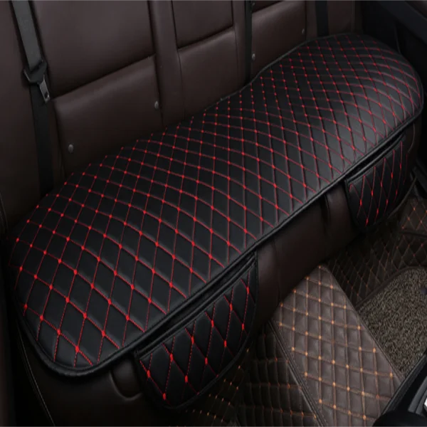 Переднее и заднее кожаное покрытие для сиденья автомобиля защитная накладка для салона Аксессуары для Maserati, Mazda, Mercedes и других моделей - Название цвета: back Black red