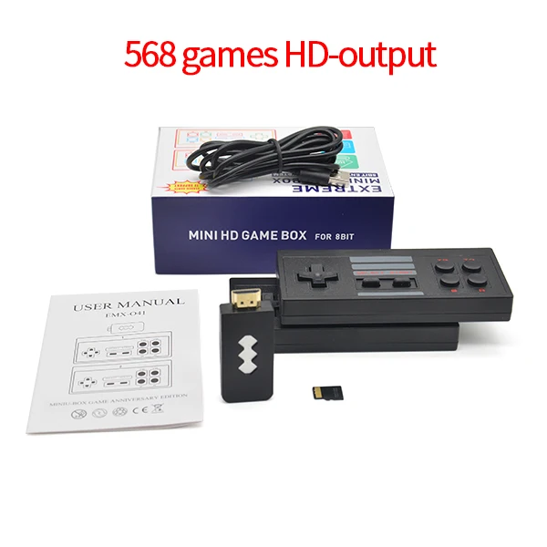 568HDMI Dropshipping 6 kind HDMI/AV Output Mini TV Handheld Retro Video Game Console with Classic 600 games Built-in for 4K TV PAL& NTS - Цвет: 568HDMI