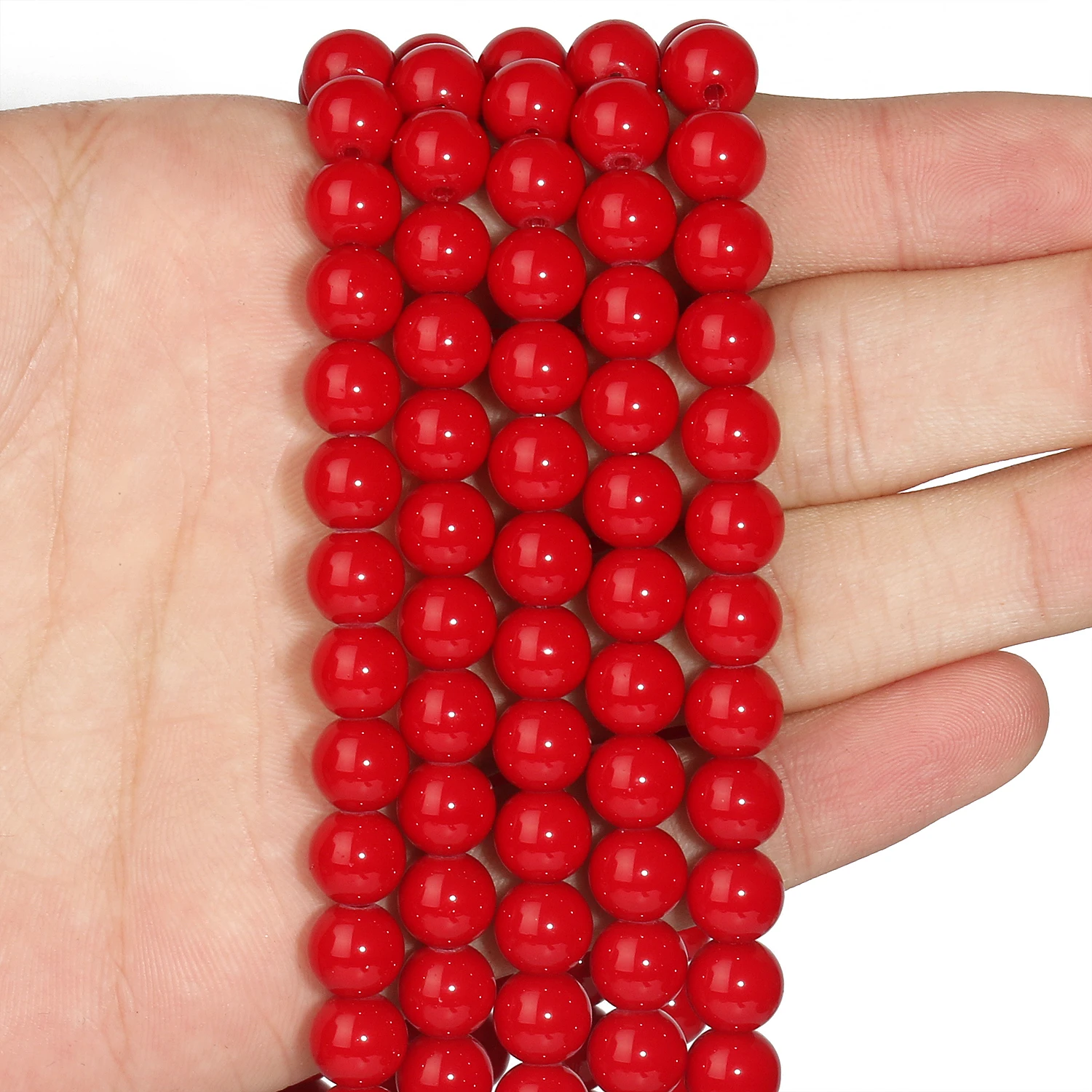 

Red Imitate Coral Round Round Loose Spacer Stone Beads for Jewelry Making DIY Bracelet Earrings Accessories 4 6 8 10 12mm 15inch