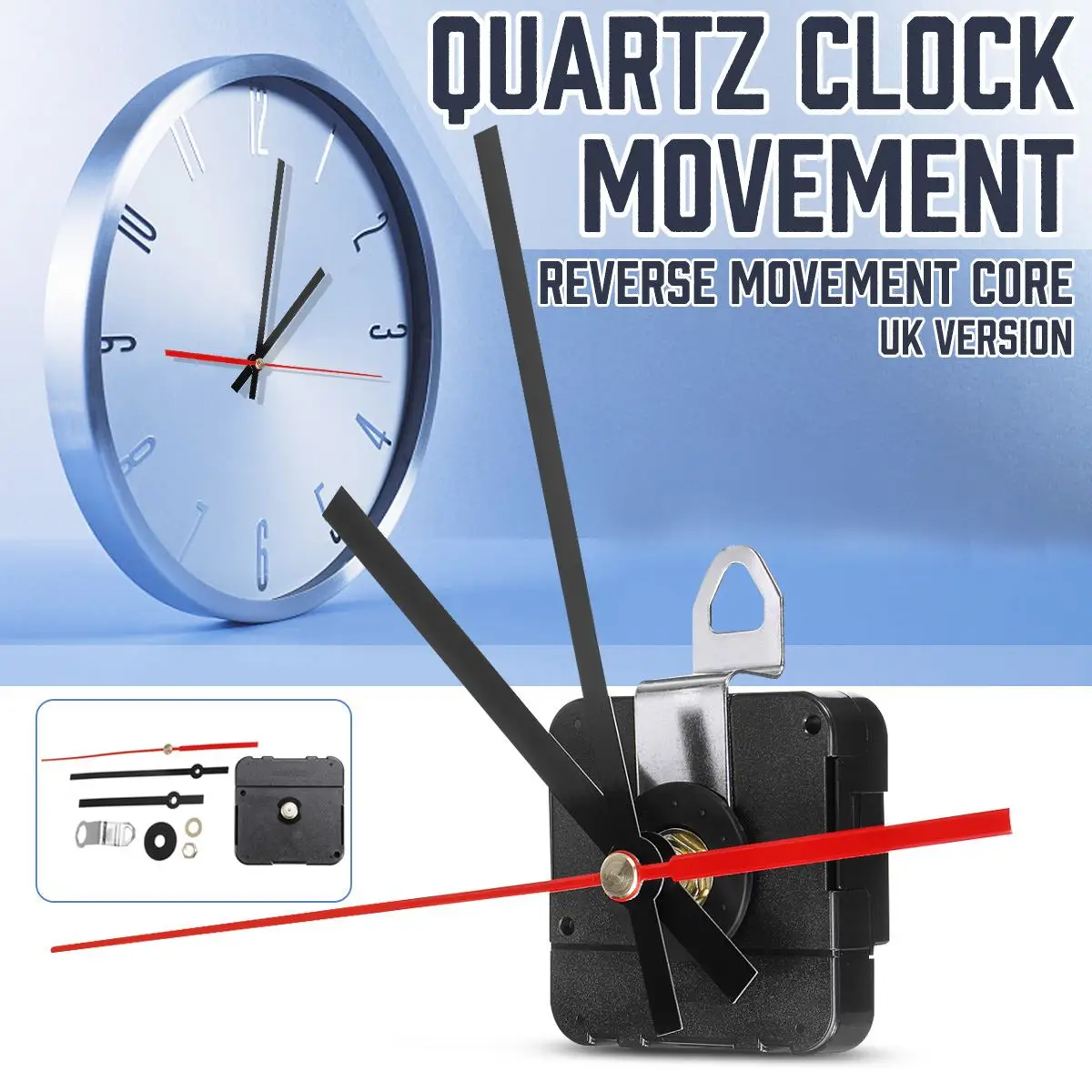 

1Set Quartz Backward Reverse Running Silent Clock Movement DIY Kit Replacement Accessories