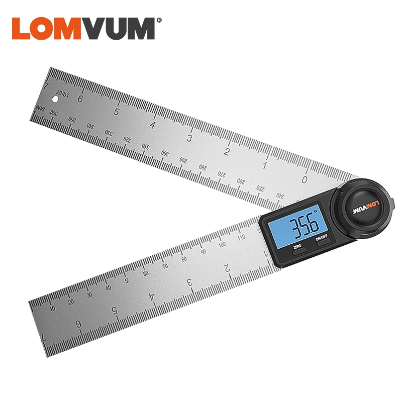 SLATIOM Digital Protractor Angle Ruler 400mm 360 Degree Angle Measuring Metric British System Electronic Goniometer Inclinometer 
