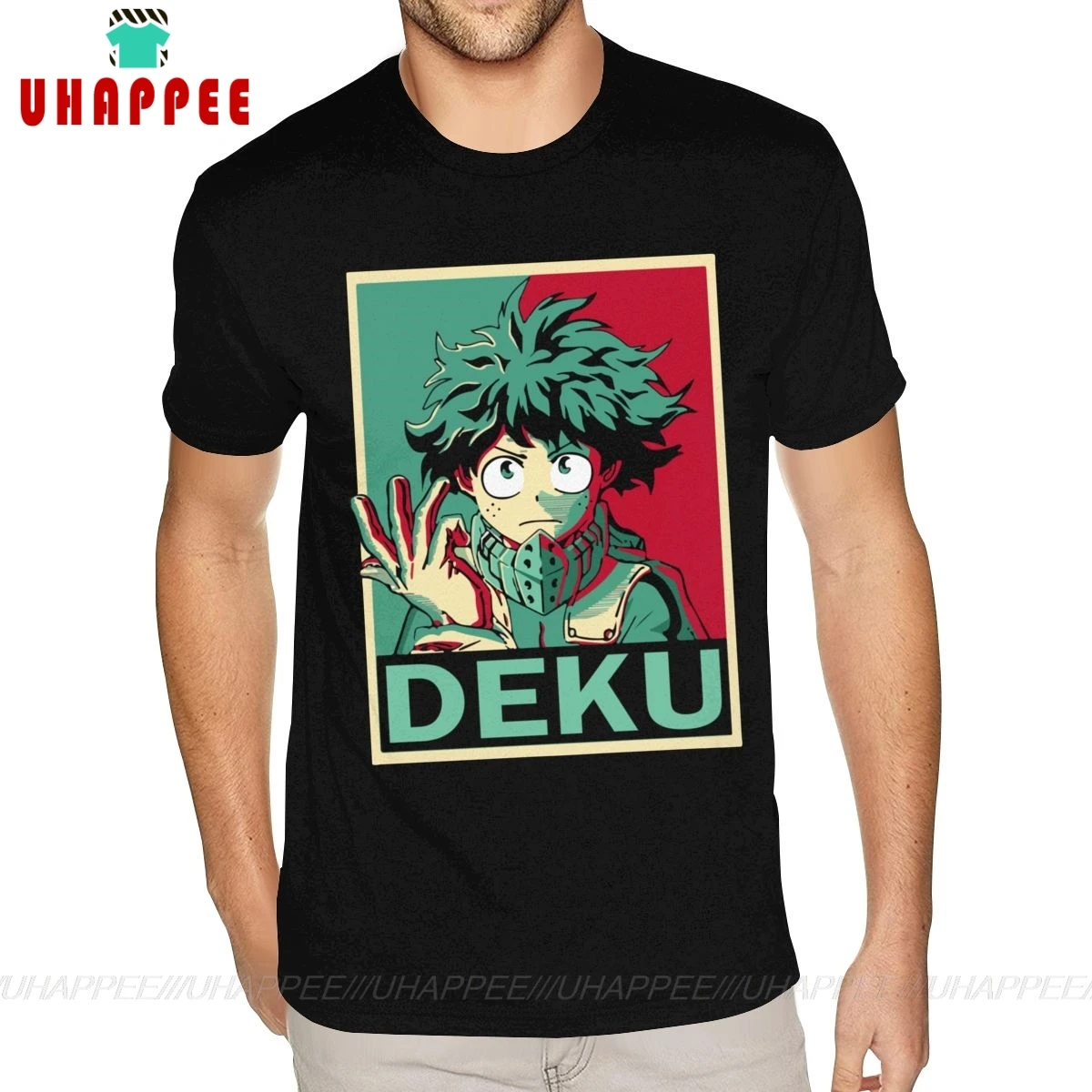 Новинка футболки My Hero academic Midoriya на заказ с коротким рукавом Мужская черная