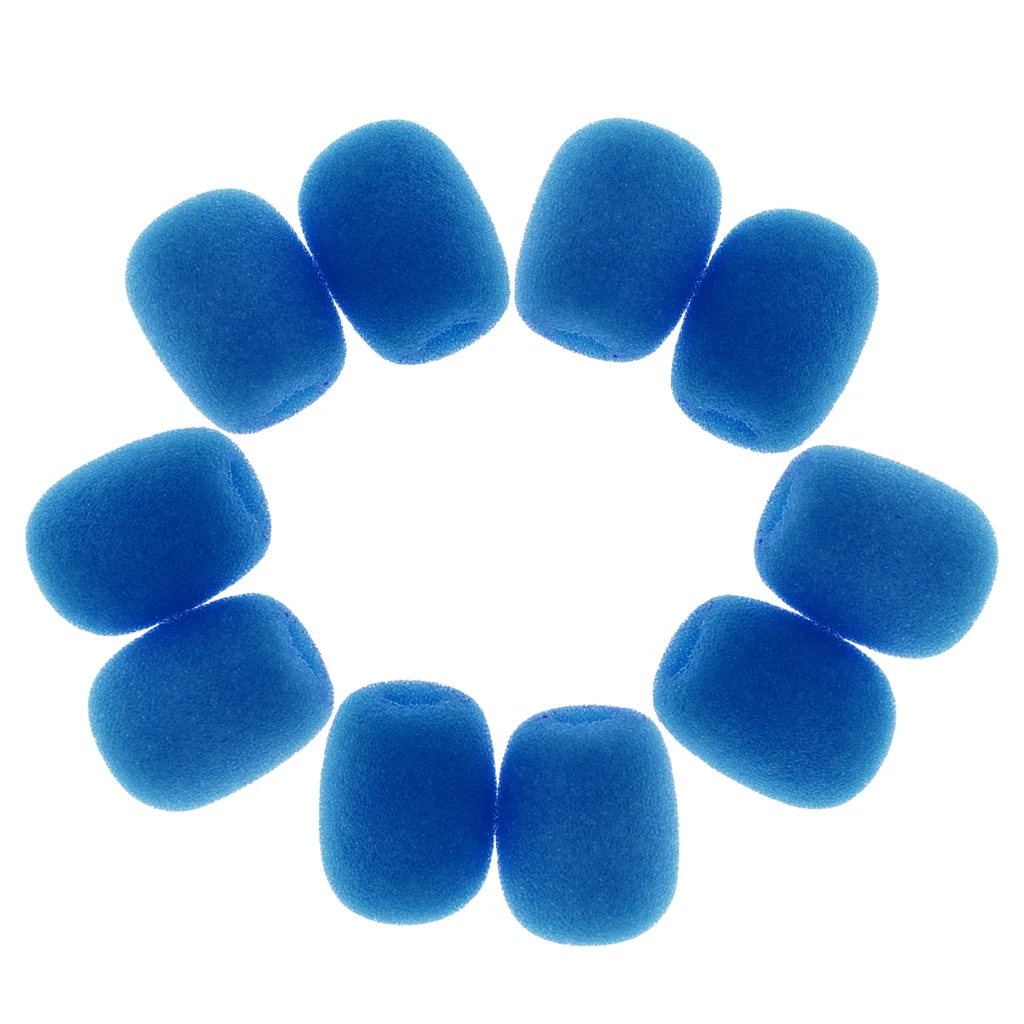 Practical Pack/20pcs Blue Black Sponge Clip-on Headset Microphone Windshields Mic Accessory