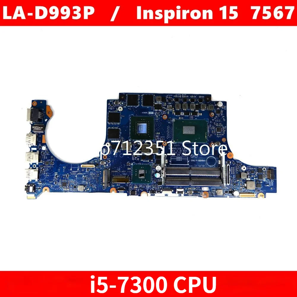 LA-D993P материнская плата для DELL Inspiron 15 7567 I5-7300 CPU BBV00/10 CN 0JG23N / 0KD43Y тест 100% | Компьютеры