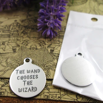 

10pcs--"The wand chooses the wizard"stainless steel charms more style for choosing DIY Charms pendants for necklace