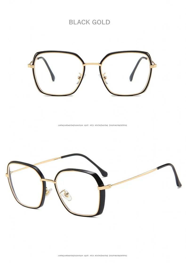 Женские прозрачные квадратные очки сплав дужки Модные прозрачные оправы для очков для женщин оптика черные очки Роскошные очки