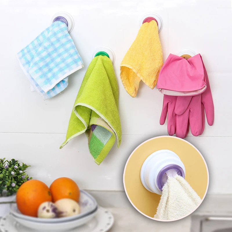 

Creative Self-adhesive Multi-purpose Rag Clip Multi-color Lazy Towel Hook Extracting DishTowel Clip