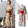 Japanese beautiful dress Hot Sales Women Fashion Summer Cute Bow Tie Holiday Temperment Lady Floral Printed Vintage Dress 2612 ► Photo 1/6