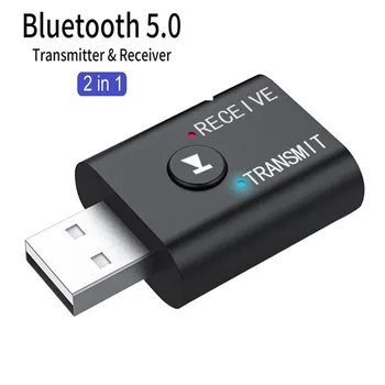 

2 In 1 Bluetooth Receiver Transmitter Mini Stereo Bluetooth 5.0 USB 3.5mm Jack Wireless Audio Adapter For TV PC Car Headphone