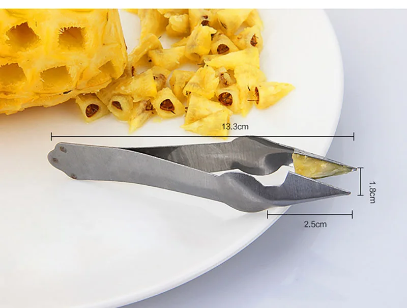 1PCS Stainless Steel Creative Pineapple Peeler Easy Pineapple Knife Cutter Corer Slicer Clip Fruit Salad Tools