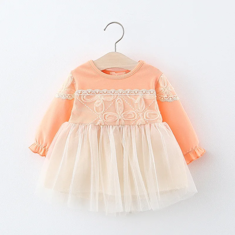Платье для девочек; ; коллекция года; кружевное платье с цветочным принтом; модная детская одежда