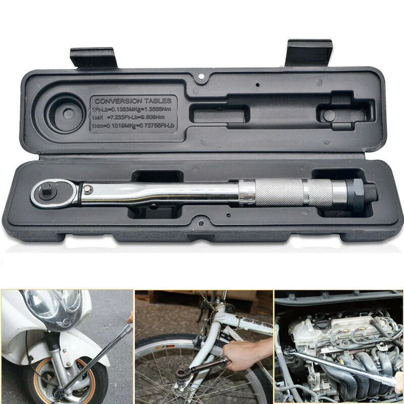 Torsion Wrench 1/4 Inch 5-25Nm Adjustable Torque Wrench Handheld Spanner Precise Ratchet Wrench Repair Spanner Key Hand Tools