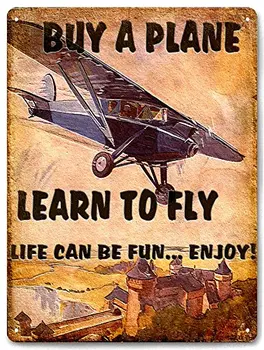 

Airplane Pilot Captain Metal Sign/ Great Gift Retro Vintage Style Wall Decor Art